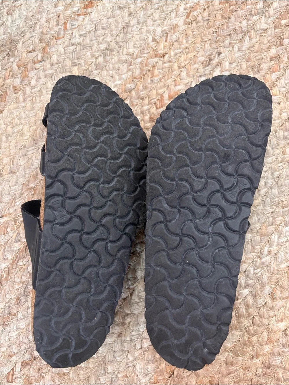 Black Two-Strap Birkenstock Sandals